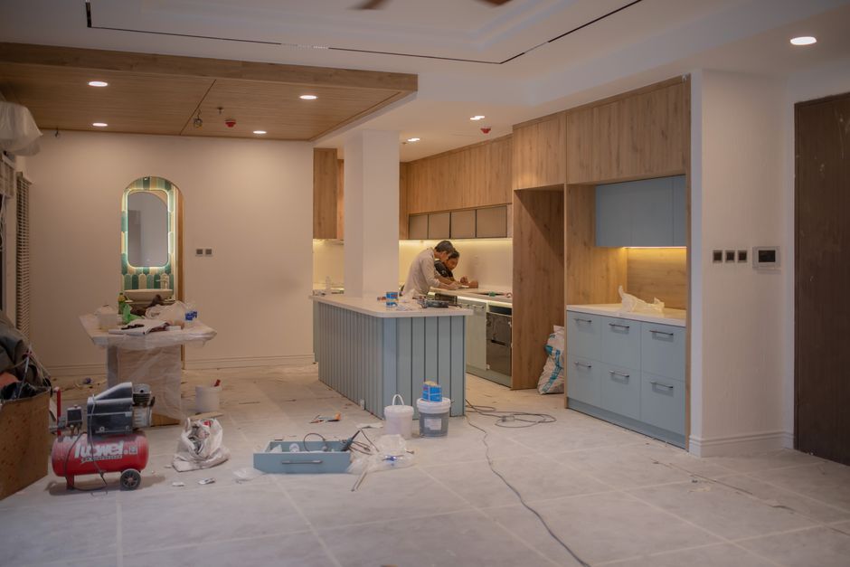 A kitchen remodel in progress