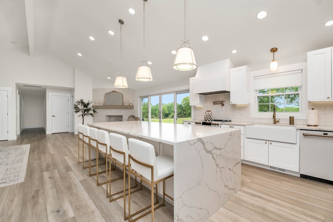 A remodeled kitchen with new cabinetry and fresh paint